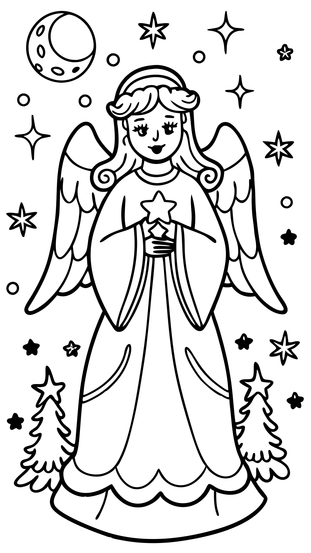 Páginas para colorear de Christmas Angel